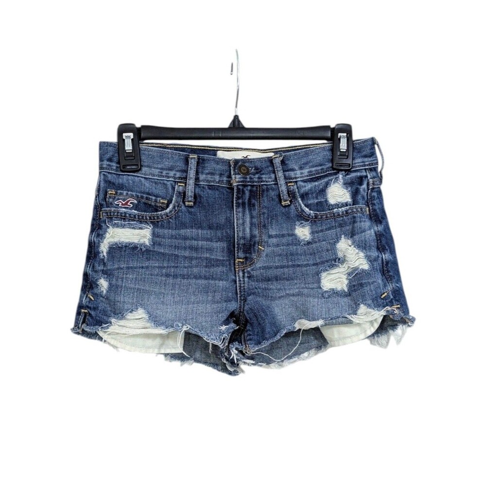 Hollister Distressed Cutoff Jean Shorts - Size 25 Womens / 1 Juniors Denim